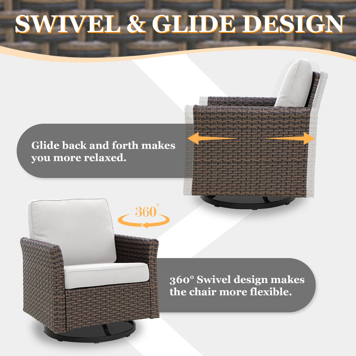 Ocean Vista Wicker Outdoor Patio Furniture Set w/ Loveseat,Patio Chairs , 5 Piece - Eagle Peak