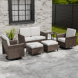 Ocean Vista Wicker Outdoor Patio Furniture Set w/Swivel Rocking Chairs , 6 Piece - Eagle Peak
