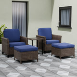 Ocean Vista Wicker Outdoor Patio Seating Set w/ Patio Chairs, 5 Pieces - Eagle Peak
