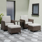 Ocean Vista Wicker Outdoor Patio Seating Set w/ Patio Chairs, 5 Pieces - Eagle Peak