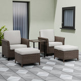 Ocean Vista Wicker Outdoor Patio Seating Set w/ Patio Chairs, 5 Pieces - Eagle Peak