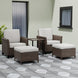 Ocean Vista Wicker Outdoor Patio Seating Set w/ Patio Chairs, 5 Pieces - Eagle Peak