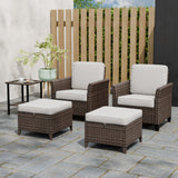 Ocean Vista Wicker Outdoor Patio Seating Set w/ Patio Chairs, 5 Pieces - Eagle Peak