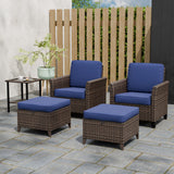 Ocean Vista Wicker Outdoor Patio Seating Set w/ Patio Chairs, 5 Pieces - Eagle Peak