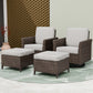 Ocean Vista Wicker Outdoor Patio Seating Set w/ Swivel Rocking Chairs, 4 Pieces - Eagle Peak