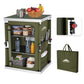 Outdoor Camping Pop Up Folding Table with Large 3-Tier Storage Organizer and Side Pockets - Eagle Peak®