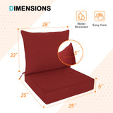Outdoor Deep Seat Cushion Set, 25 x 25 x 5 inch ,Set of 2 - Eagle Peak Custom Canopy Tent