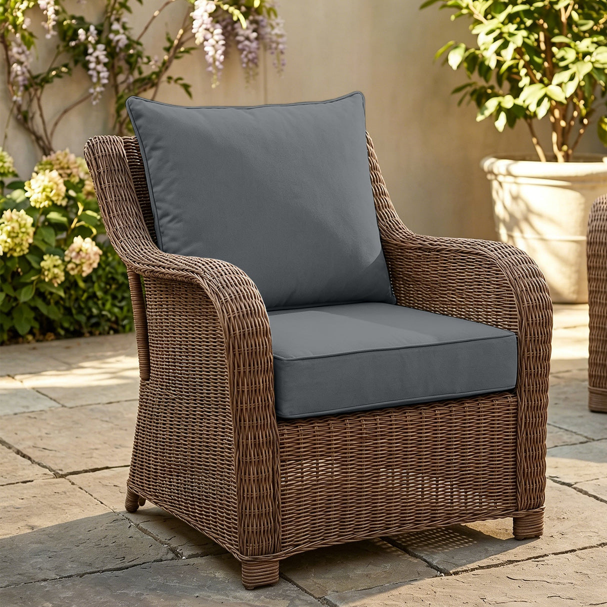 Outdoor Deep Seat Cushion Set, 25 x 25 x 5 inch ,Set of 2 - Eagle Peak