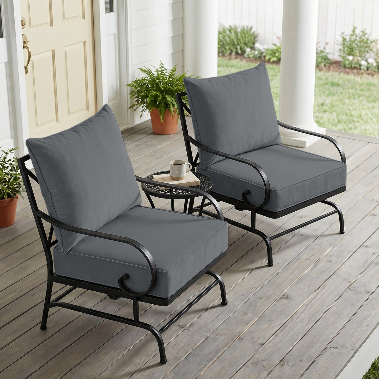 Outdoor Deep Seat Cushion Set, 25 x 25 x 5 inch ,Set of 2 - Eagle Peak
