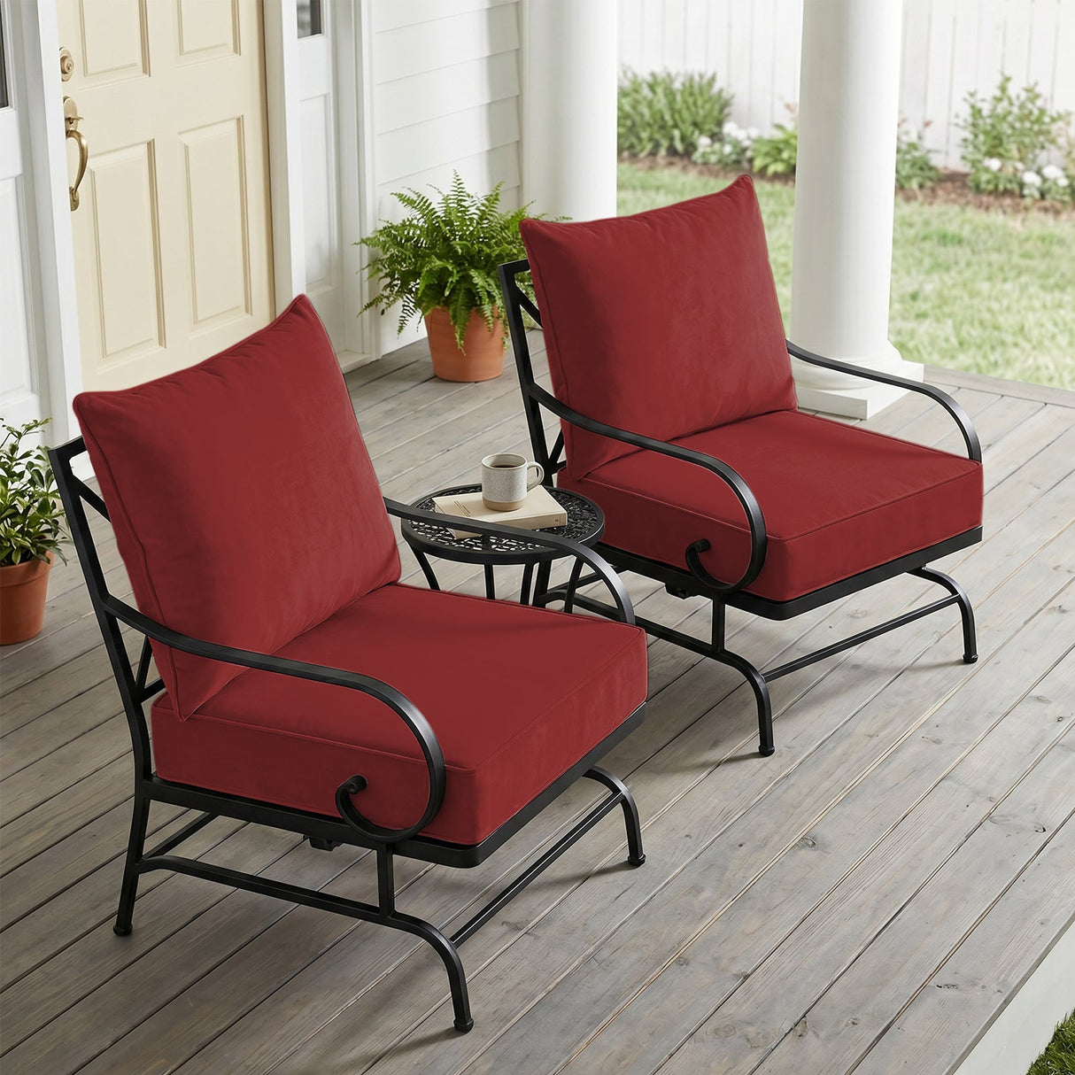 Outdoor Deep Seat Cushion Set, 25 x 25 x 5 inch ,Set of 2 - Eagle Peak