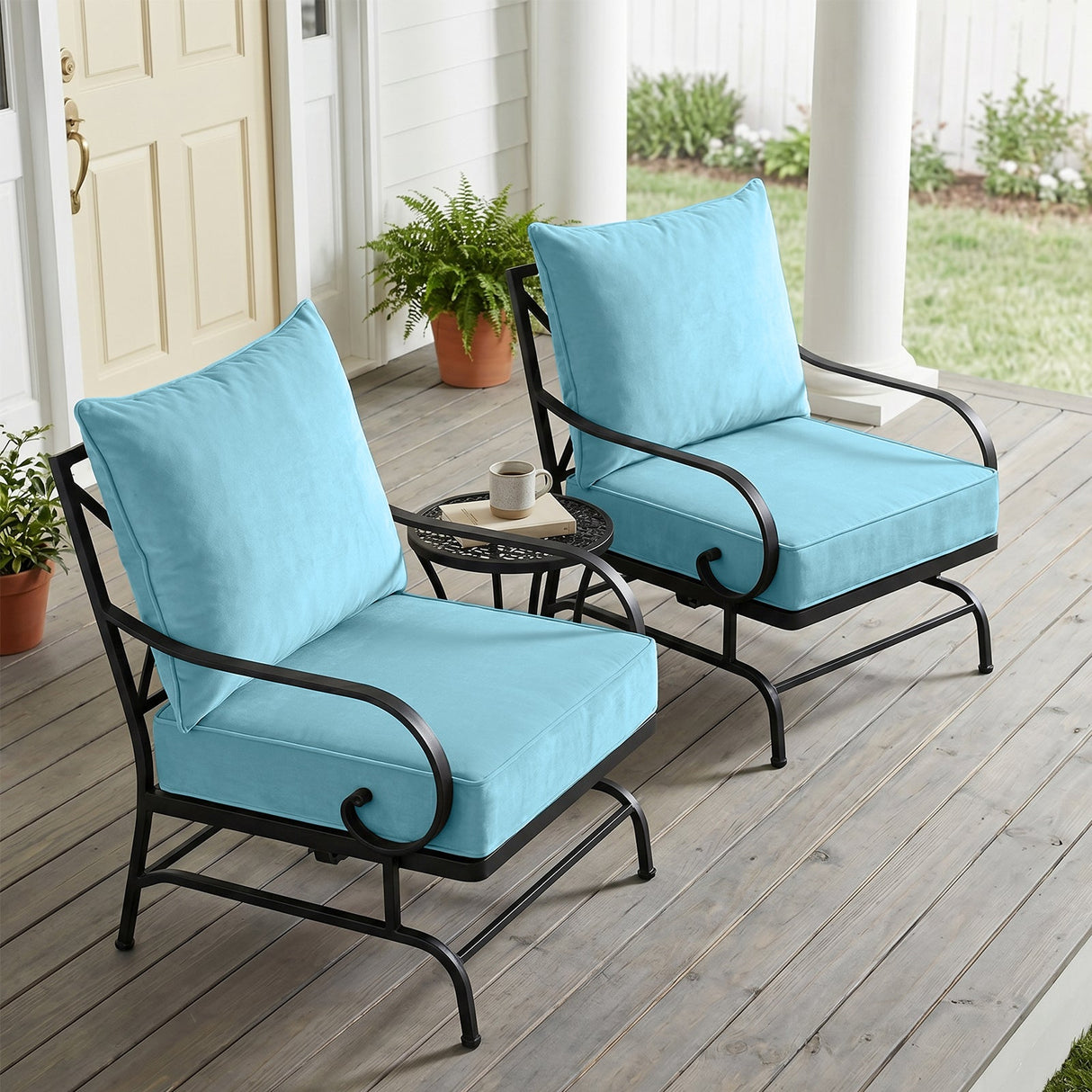 Outdoor Deep Seat Cushion Set, 25 x 25 x 5 inch ,Set of 2 - Eagle Peak