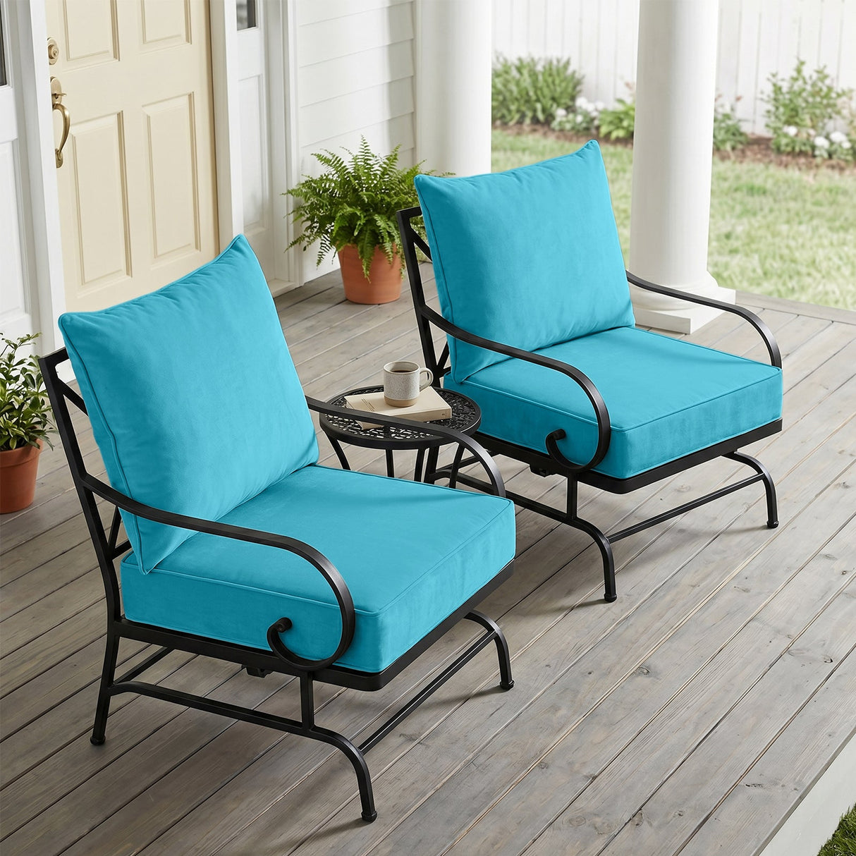 Outdoor Deep Seat Cushion Set, 25 x 25 x 5 inch ,Set of 2 - Eagle Peak