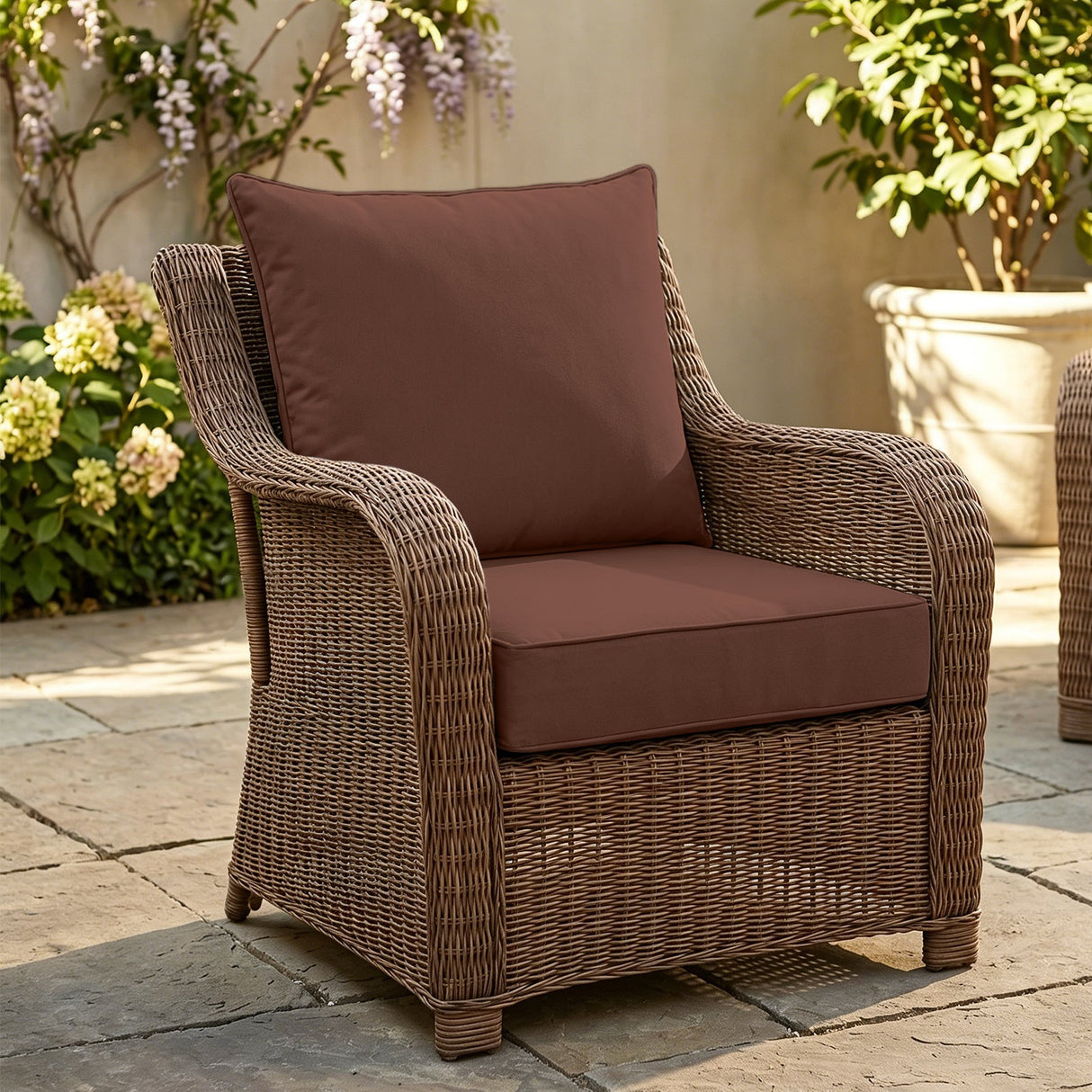 Outdoor Deep Seat Cushion Set, 25 x 25 x 5 inch ,Set of 2 - Eagle Peak