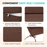 Outdoor Deep Seat Cushion Set, 25 x 25 x 5 inch ,Set of 2 - Eagle Peak