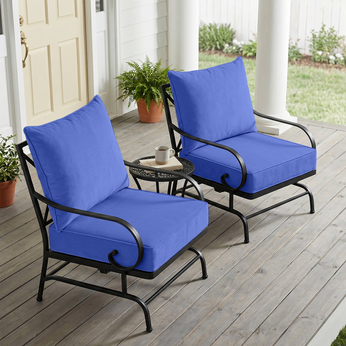 Outdoor Deep Seat Cushion Set, 25 x 25 x 5 inch ,Set of 2 - Eagle Peak