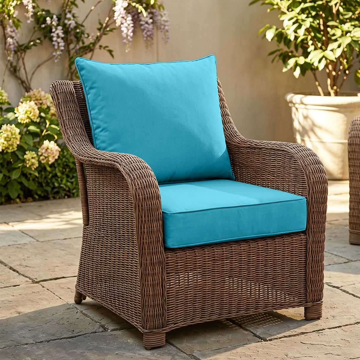 Outdoor Deep Seat Cushion Set, 25 x 25 x 5 inch ,Set of 2 - Eagle Peak