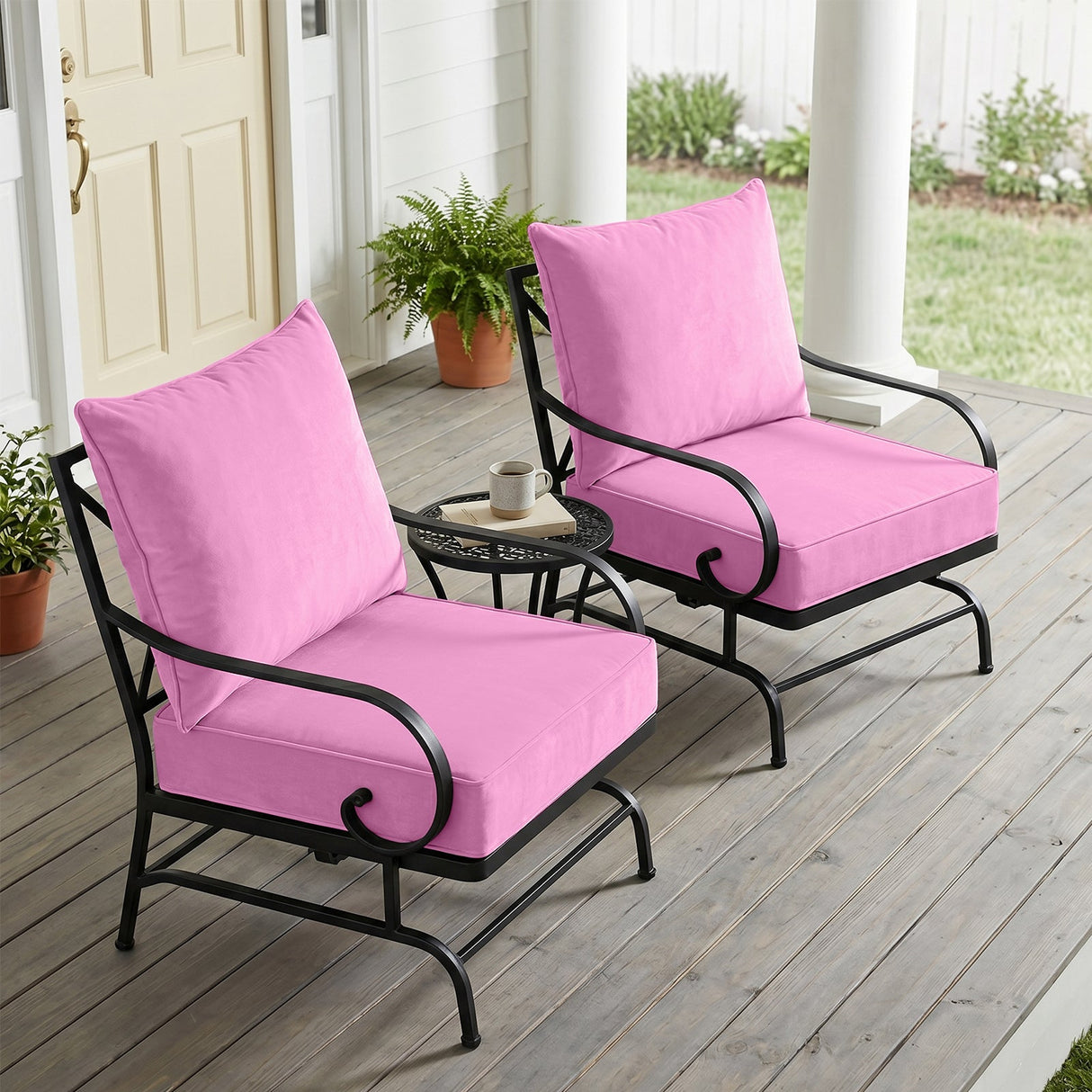 Outdoor Deep Seat Cushion Set, 25 x 25 x 5 inch ,Set of 2 - Eagle Peak