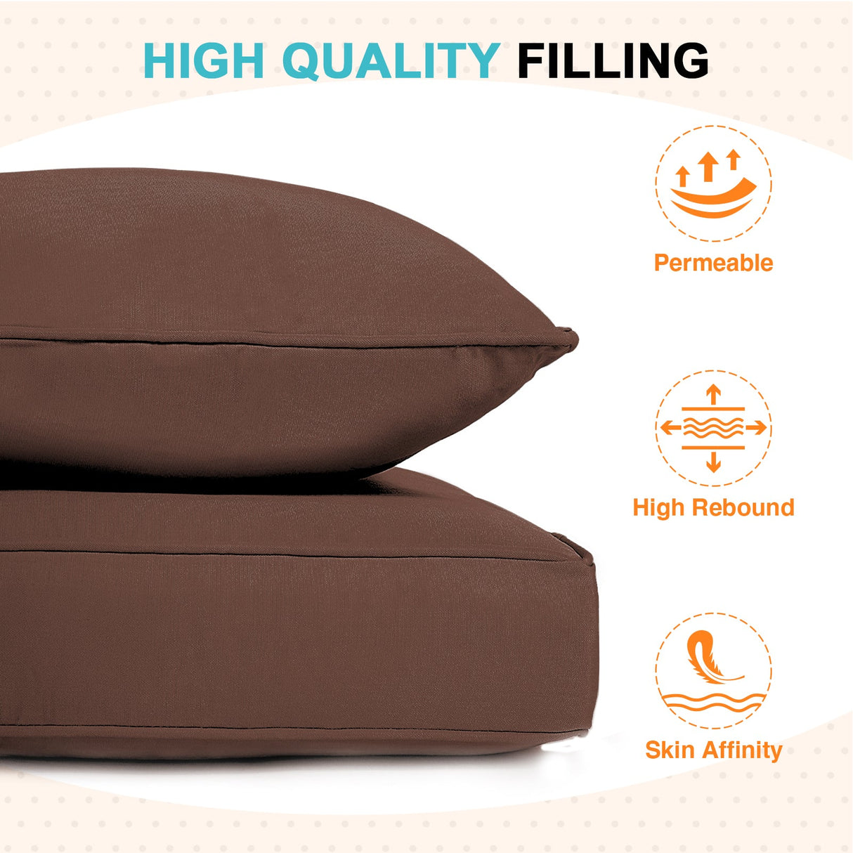 Outdoor Deep Seat Cushion Set, 25 x 25 x 5 inch ,Set of 2 - Eagle Peak