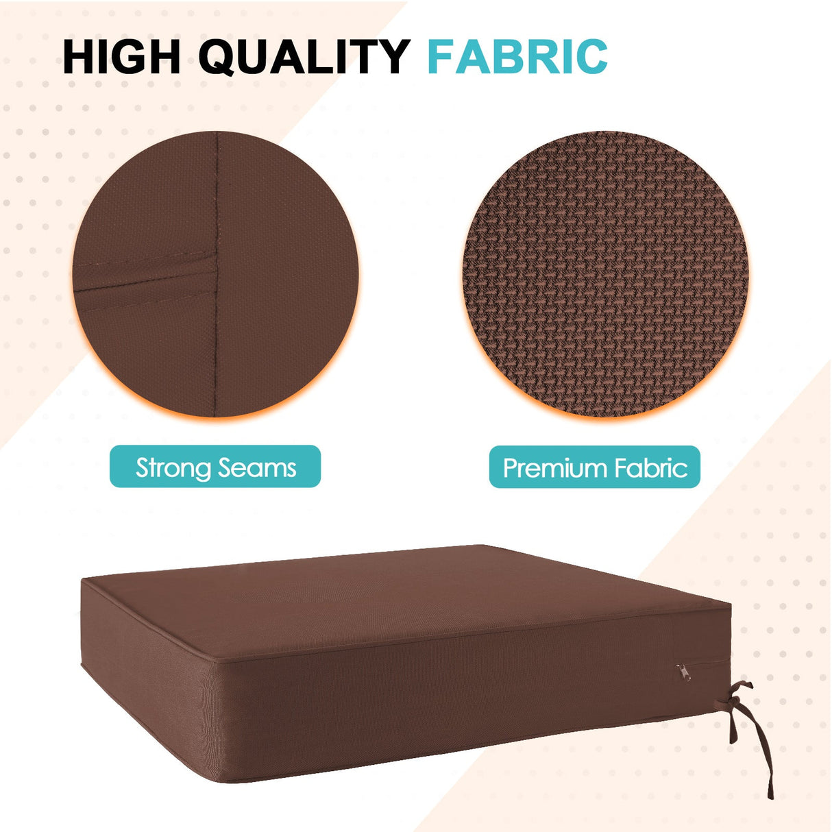 Outdoor Deep Seat Cushion Set, 25 x 25 x 5 inch ,Set of 2 - Eagle Peak