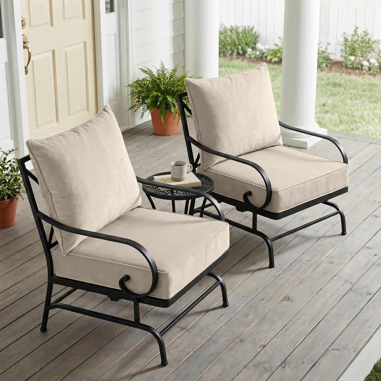 Outdoor Deep Seat Cushion Set, 25 x 25 x 5 inch ,Set of 2 - Eagle Peak