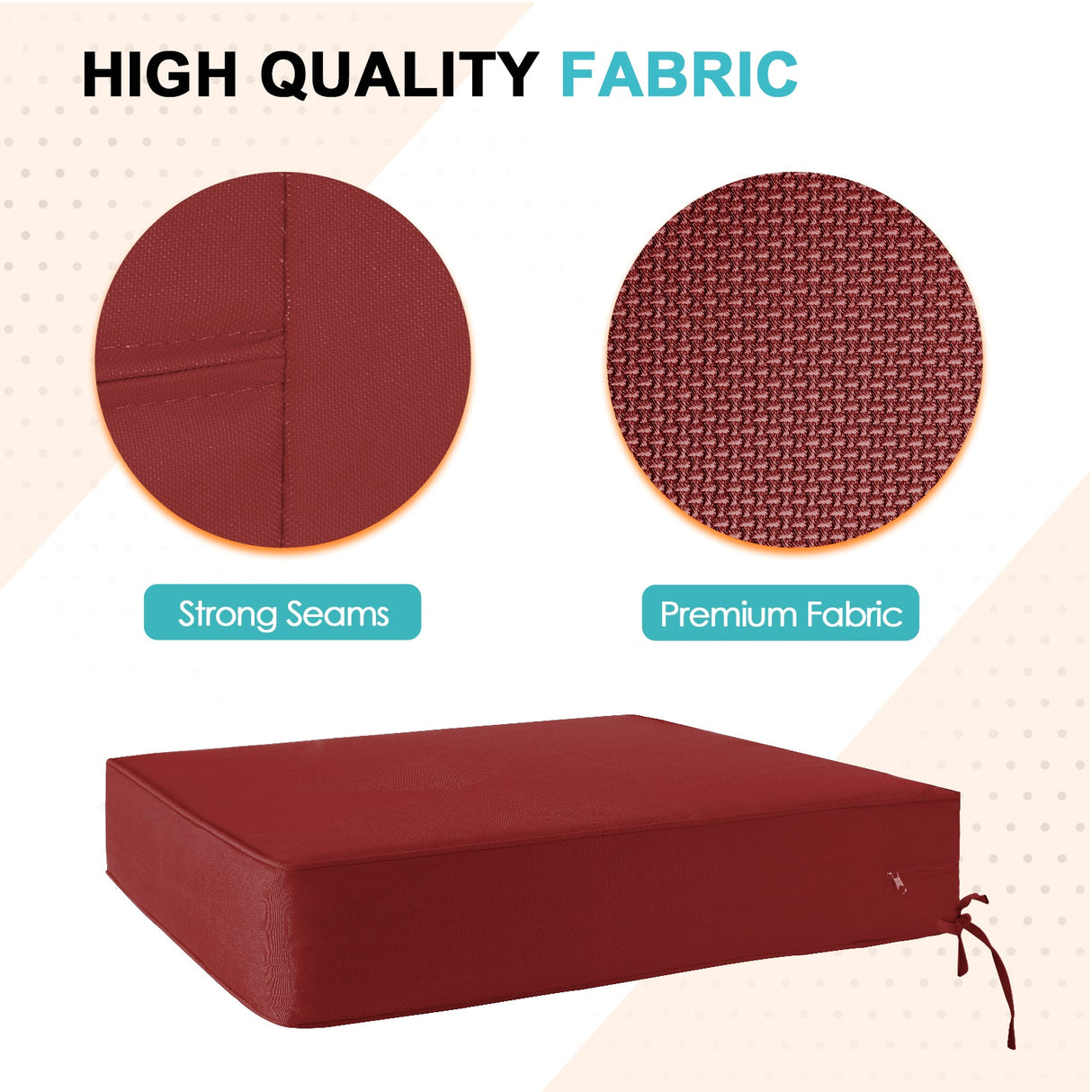 Outdoor Deep Seat Cushion Set, 25 x 25 x 5 inch, Set of 4 - Eagle Peak Custom Canopy Tent