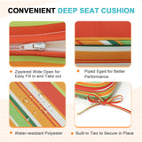 Outdoor Deep Seat Patio Seat Cushion Set, 25x25x5 inch, 2 - Piece Back Chair Cushion - Eagle Peak Custom Canopy Tent