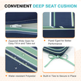 Outdoor Deep Seat Patio Seat Cushion Set, 25x25x5 inch, 2 - Piece Back Chair Cushion - Eagle Peak Custom Canopy Tent