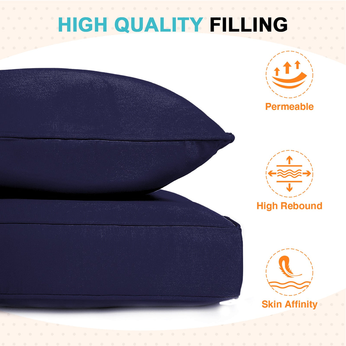 Outdoor Deep Seat Patio Seat Cushion Set, 25x25x5 inch, 2 - Piece Back Chair Cushion - Eagle Peak