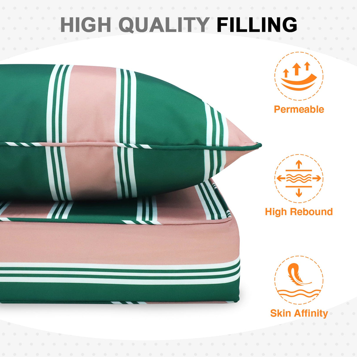 Outdoor Deep Seat Patio Seat Cushion Set, 25x25x5 inch, 2 - Piece Back Chair Cushion - Eagle Peak Custom Canopy Tent