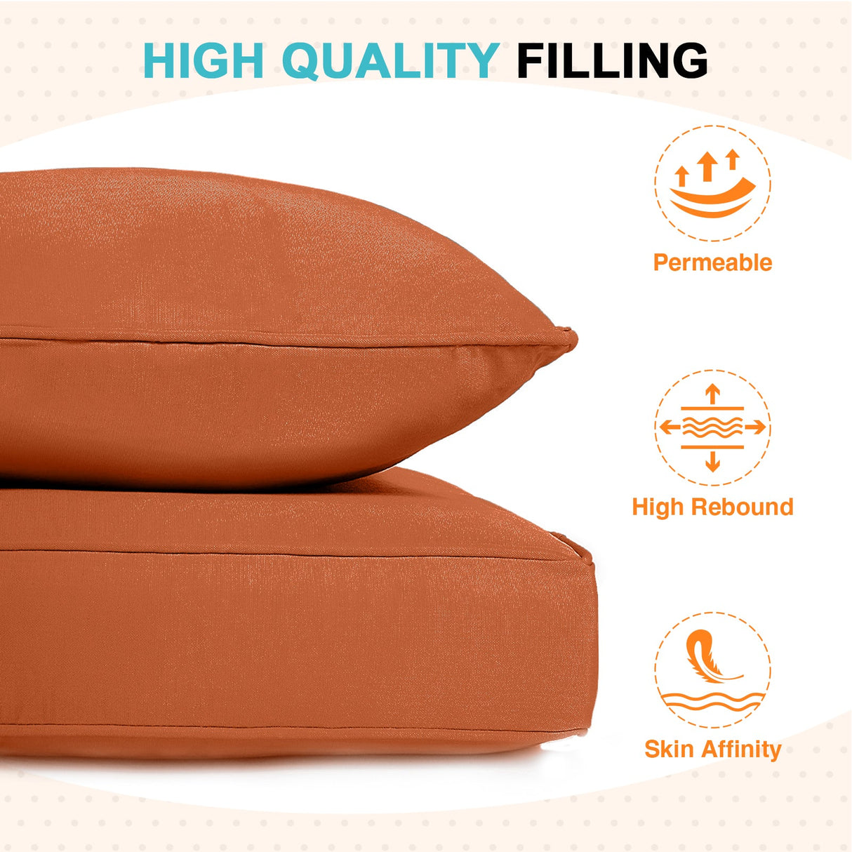 Outdoor Deep Seat Patio Seat Cushion Set, 25x25x5 inch, 2 - Piece Back Chair Cushion - Eagle Peak