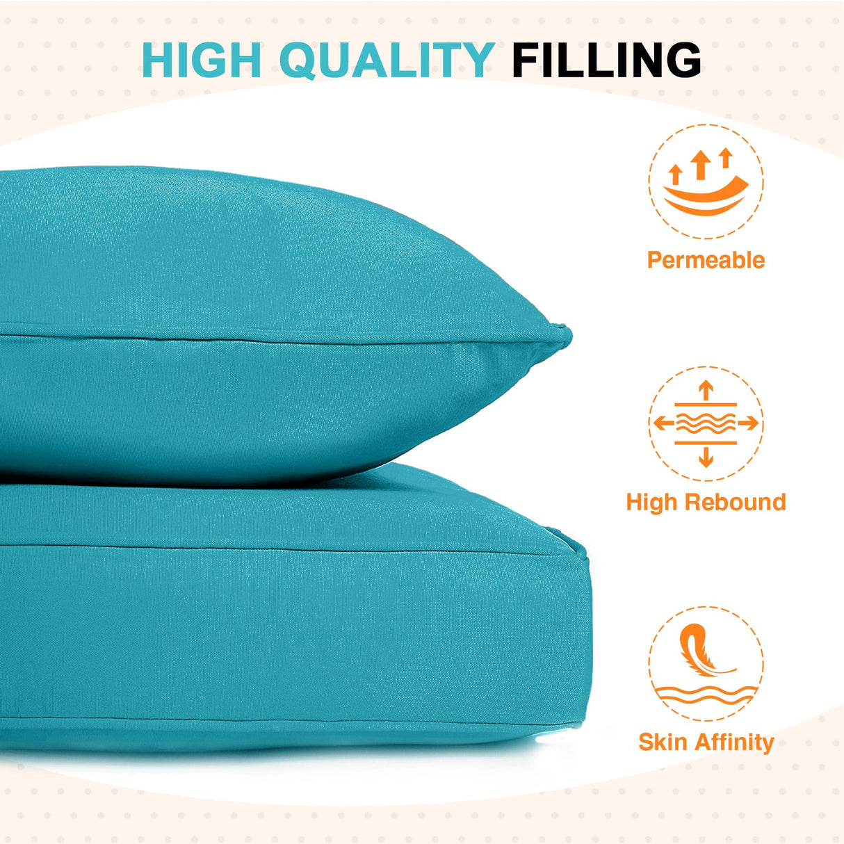 Outdoor Deep Seat Patio Seat Cushion Set, 25x25x5 inch, 2 - Piece Back Chair Cushion - Eagle Peak Custom Canopy Tent