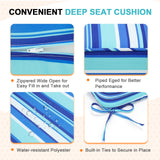 Outdoor Deep Seat Patio Seat Cushion Set, 25x25x5 inch, 2 - Piece Back Chair Cushion - Eagle Peak Custom Canopy Tent