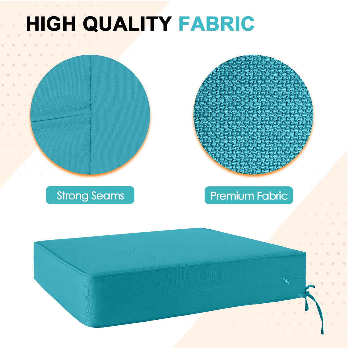 Outdoor Deep Seat Patio Seat Cushion Set, 25x25x5 inch, 2 - Piece Back Chair Cushion - Eagle Peak Custom Canopy Tent
