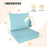 Outdoor Deep Seat Patio Seat Cushion Set, 25x25x5 inch, 2 - Piece Back Chair Cushion - Eagle Peak Custom Canopy Tent