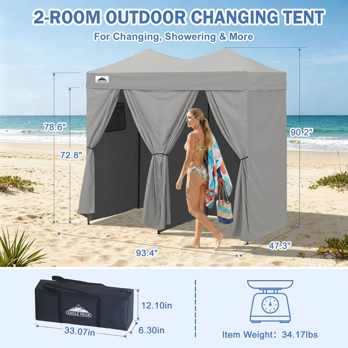 Outdoor Pop Up Changing Room 8x4 ft - Eagle Peak®