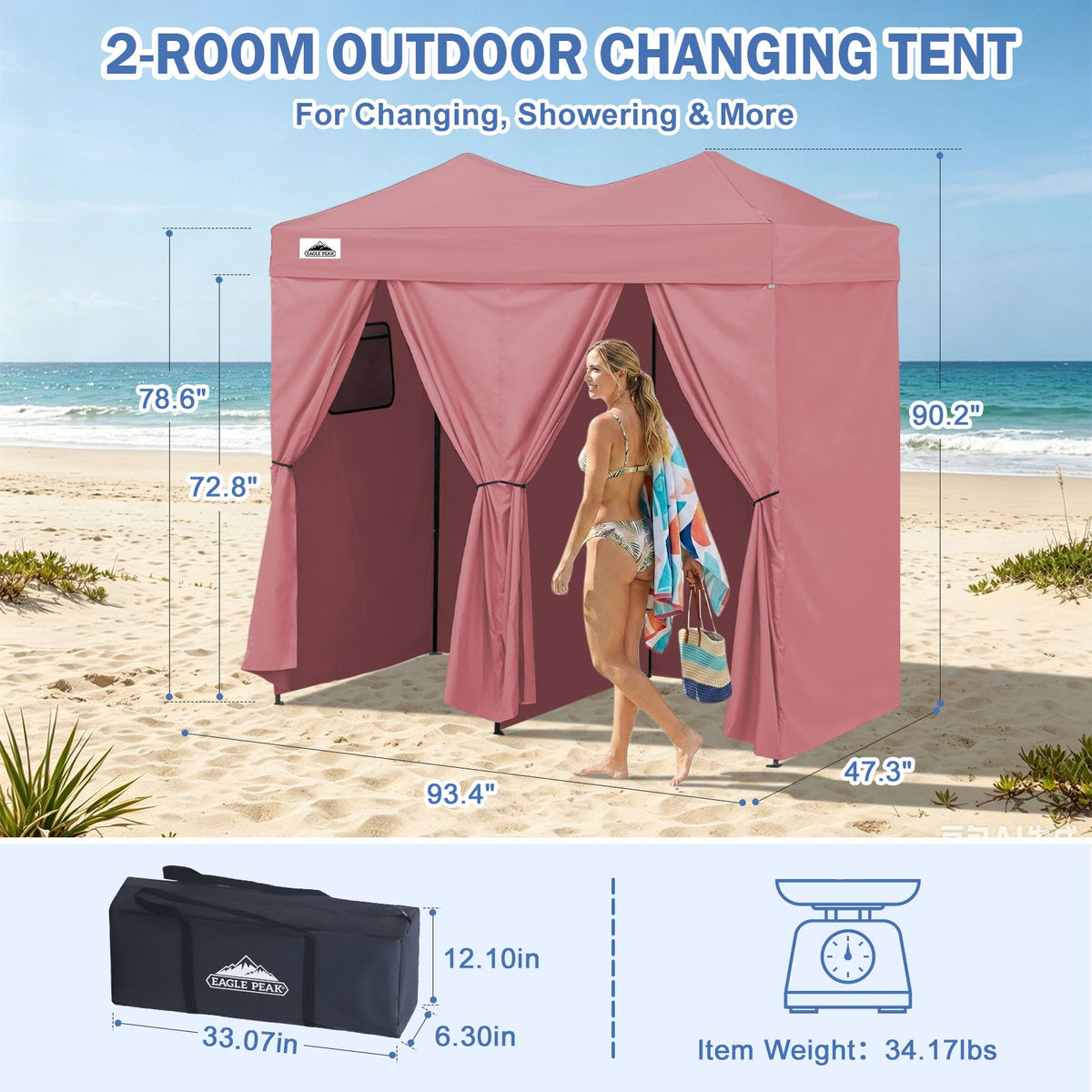 Outdoor Pop Up Changing Room 8x4 ft - Eagle Peak®