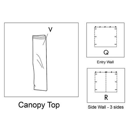 OZARK TRAIL COMMERCIAL FABRIC COMBO - TOP, 3 SIDE WALLS, AND ENTRY WALL - Eagle Peak Canopy and Outdoor Products