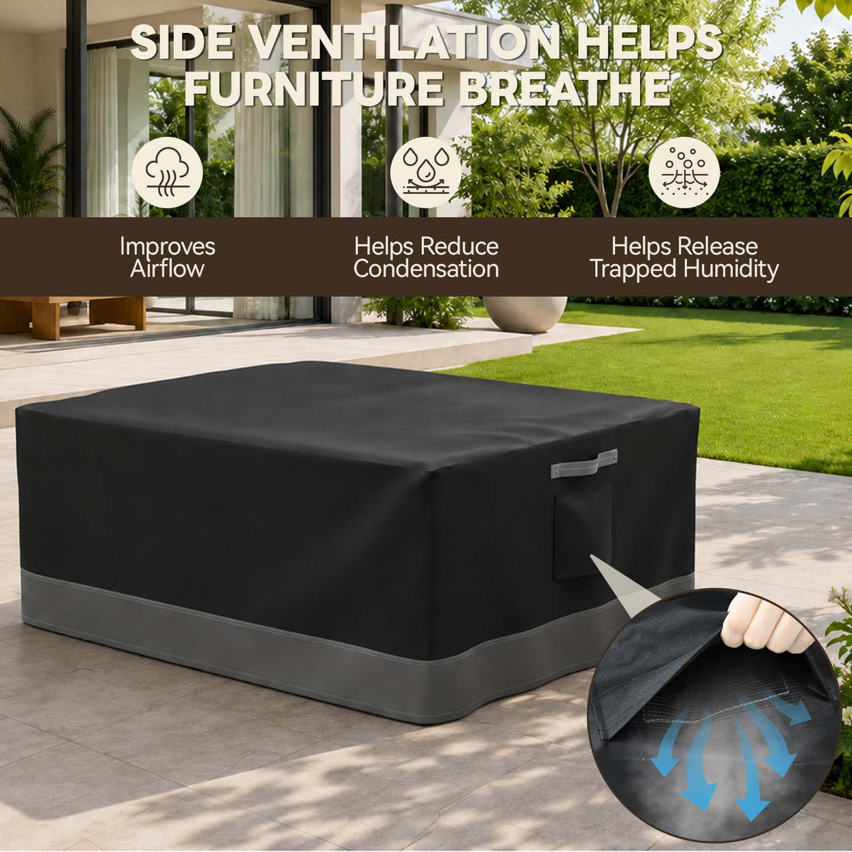 Patio Furniture Cover, 2 Ottomans 37''W×29.5''D×16.5''H - Eagle Peak®