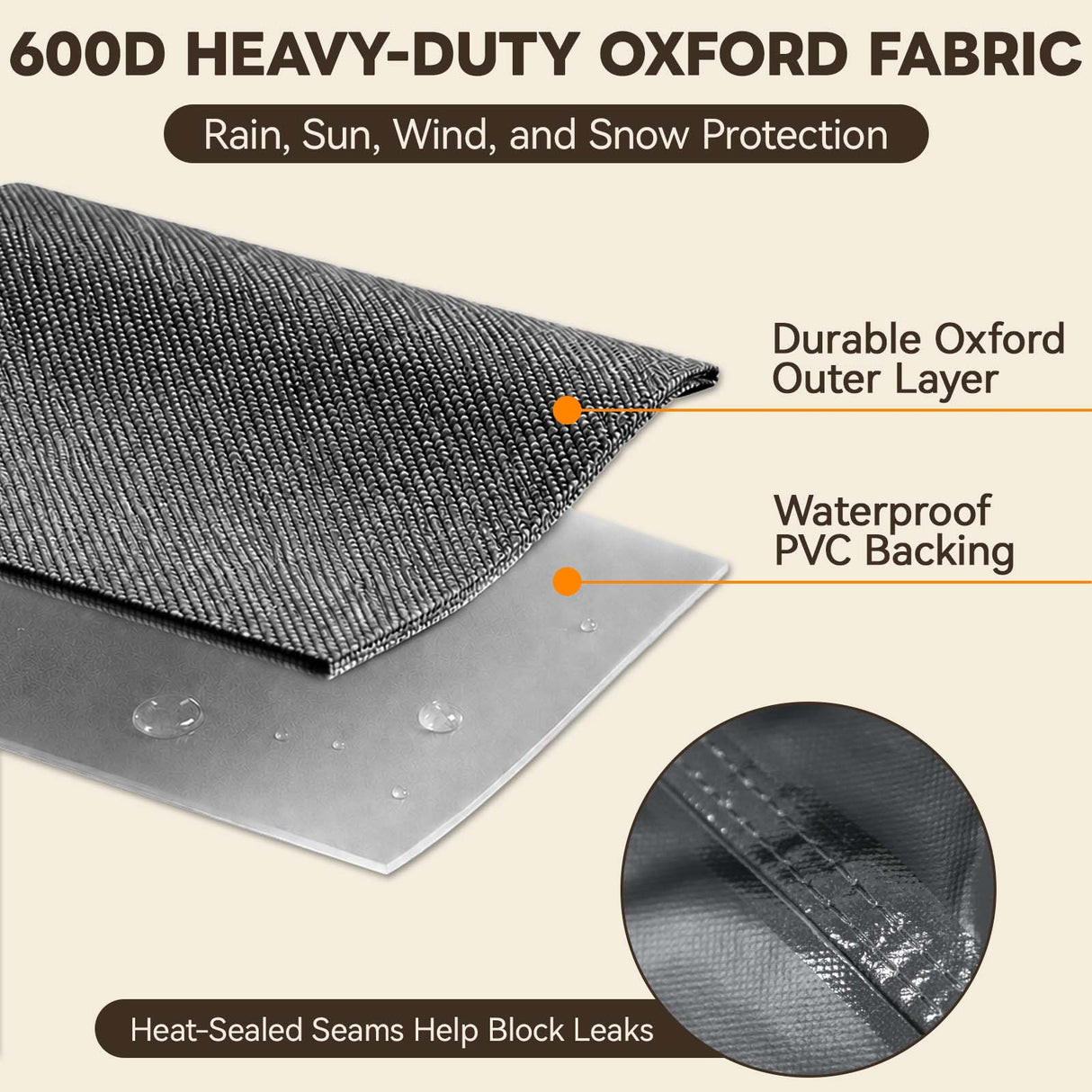 Patio Furniture Cover, 2 Ottomans Large 46.5''W×23.5''D×16.5''H - Eagle Peak®
