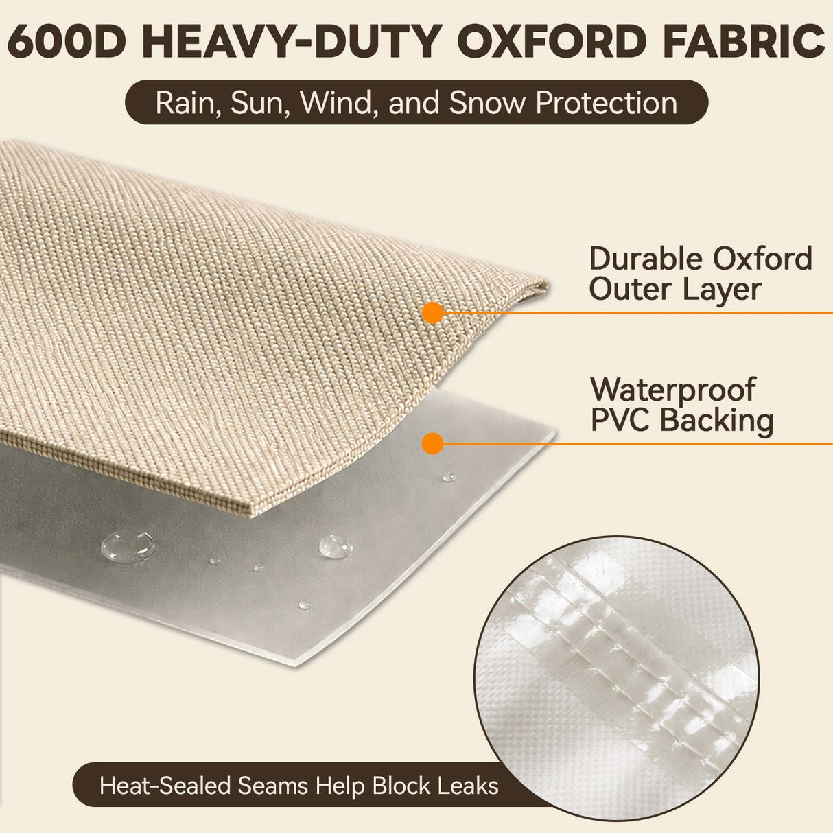 Patio Furniture Cover, 3 Seat Couch 76''W×30.5''D×31.5''H - Eagle Peak®