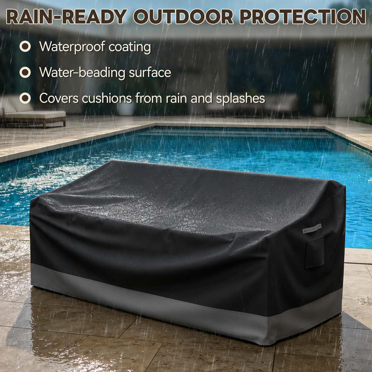 Patio Furniture Cover, 3 Seat Couch 76''W×30.5''D×31.5''H - Eagle Peak®