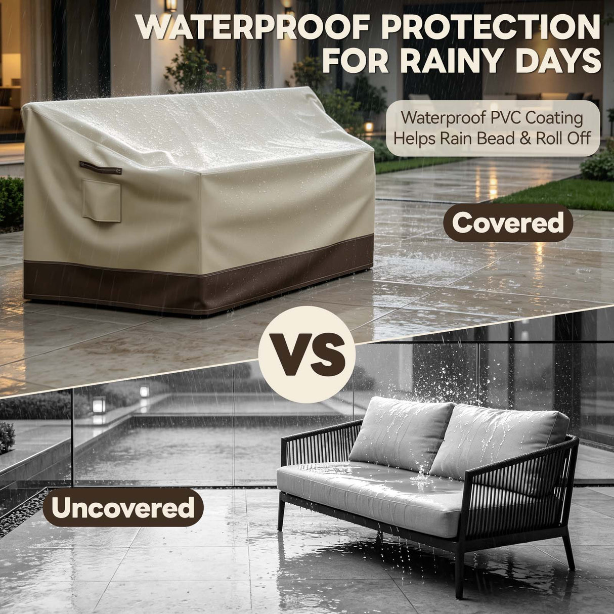 Patio Furniture Cover, Large Loveseat 66''W×29.5''D×29.5''H - Eagle Peak®