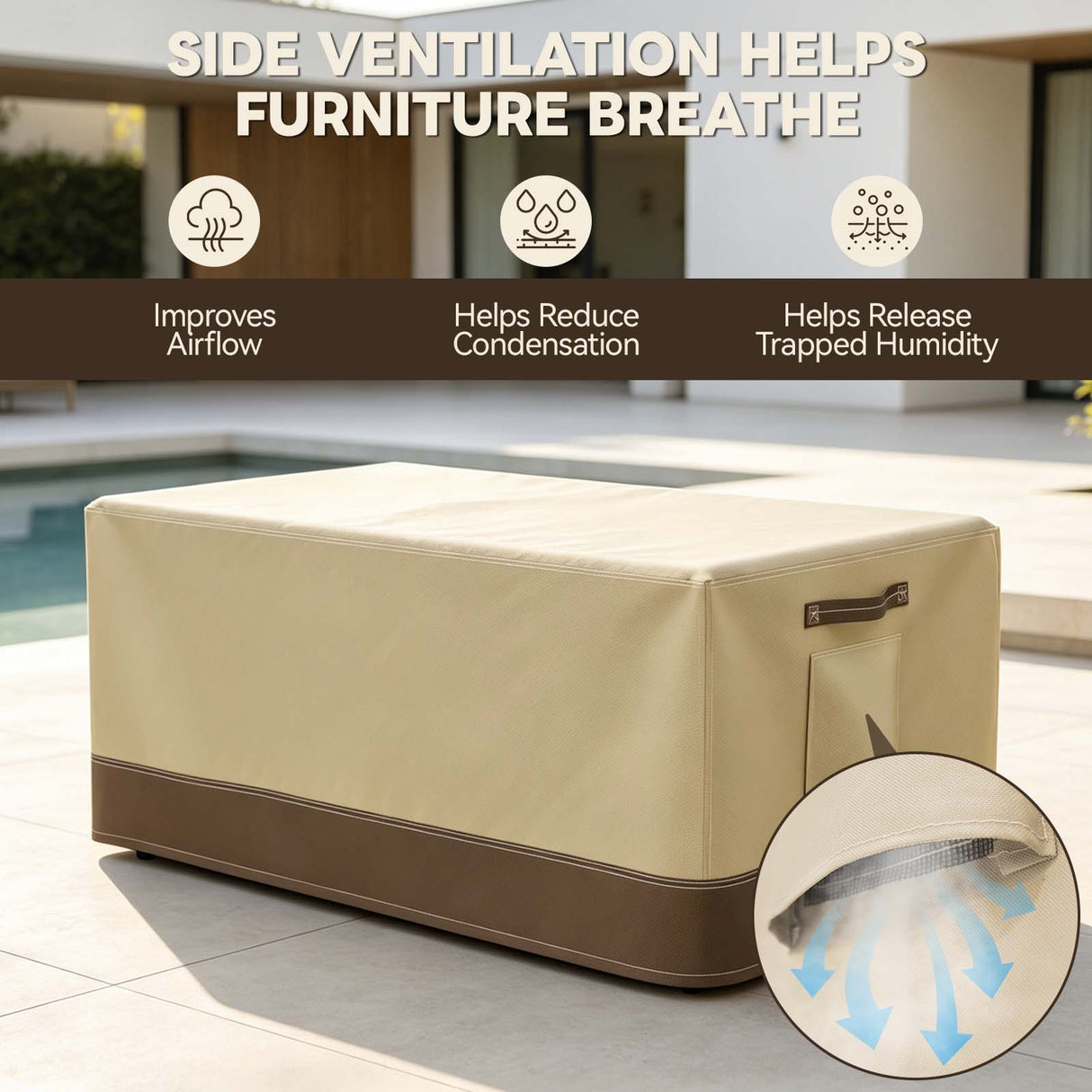 Patio Furniture Cover, Small Coffee Table 34.5''W×21''D×15.5''H - Eagle Peak®