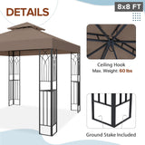 Patio Gazebo 8x8 with Corner Shelves - Eagle Peak Custom Canopy Tent