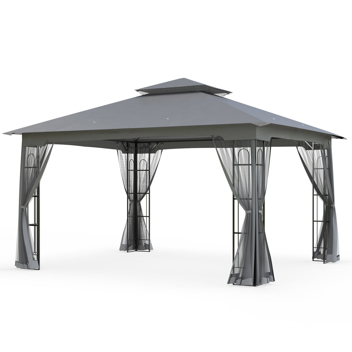 Patio Soft Top Gazebo with Mosquito Netting 13x11 at Top, 12x10 Footprint - Eagle Peak Custom Canopy Tent