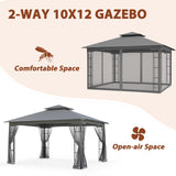 Patio Soft Top Gazebo with Mosquito Netting 13x11 at Top, 12x10 Footprint - Eagle Peak Custom Canopy Tent