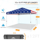 Pop Up Canopy Tent with Wheeled Carry Bag, 8 Stakes, 4 Ropes, 4 Weight Bags, 12x12 ft - Eagle Peak Custom Canopy Tent