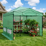 Pop up Greenhouse with Interchangeable PE & Mesh Wall Panels, 8x6/8x12 ft - Eagle Peak®