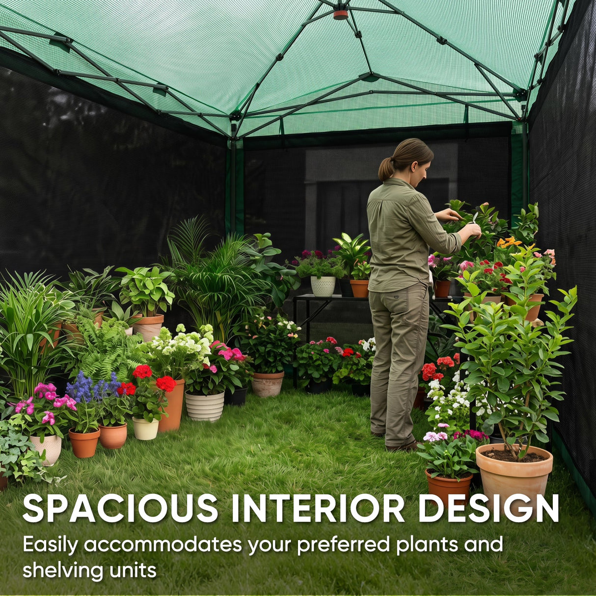 Pop up Greenhouse with Interchangeable PE & Mesh Wall Panels, 8x6/8x12 ft - Eagle Peak®