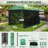 Pop up Greenhouse with Interchangeable PE & Mesh Wall Panels, 8x6/8x12 ft - Eagle Peak®